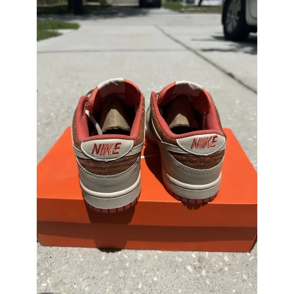 Nike Womens Dunk Low Cognac Sneakers Beige Brown 309324-212 Lace Up Shoes Sz 8.5